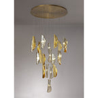 NL78619 Taki Pendant 5M 21 Light Brass/Copper & Cognac Glass
