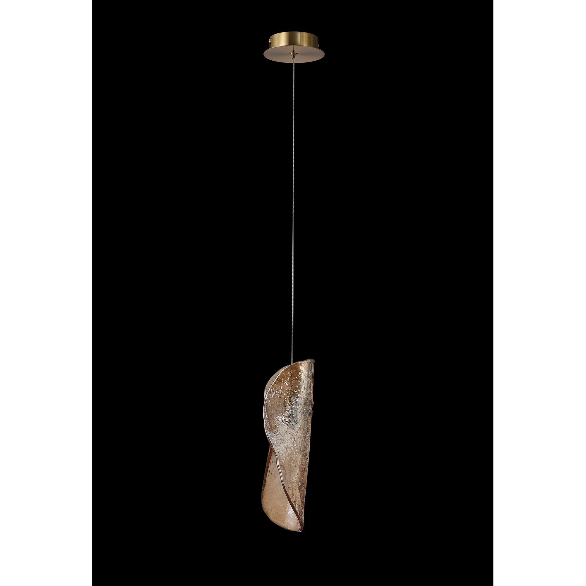 NL81929 Taki Pendant 1 Light Brass/Polished Chrome & Cognac Glass