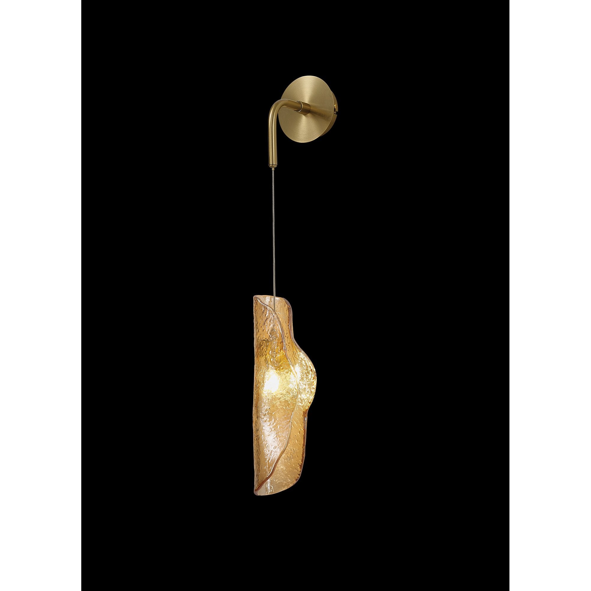 NL81969 Taki Wall Light 1 Light Brass/Polished Chrome & Cognac Glass