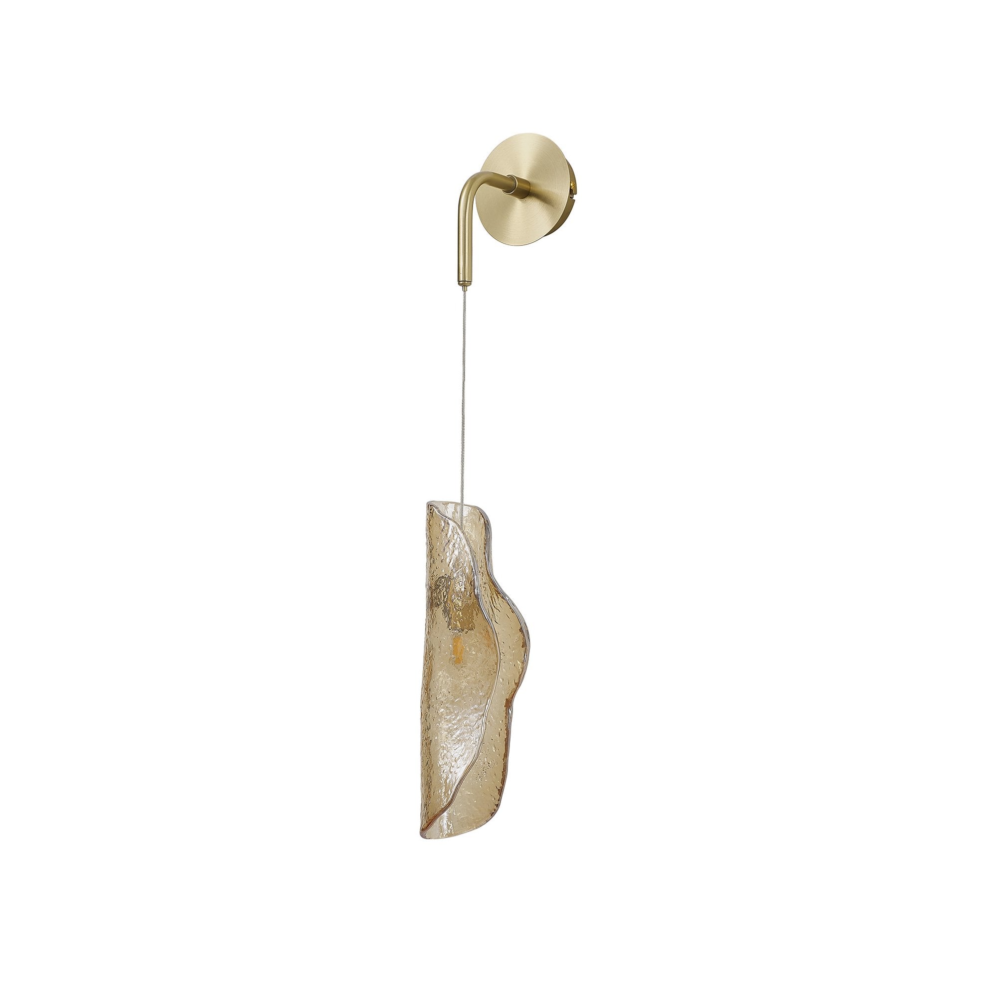 NL81969 Taki Wall Light 1 Light Brass/Polished Chrome & Cognac Glass