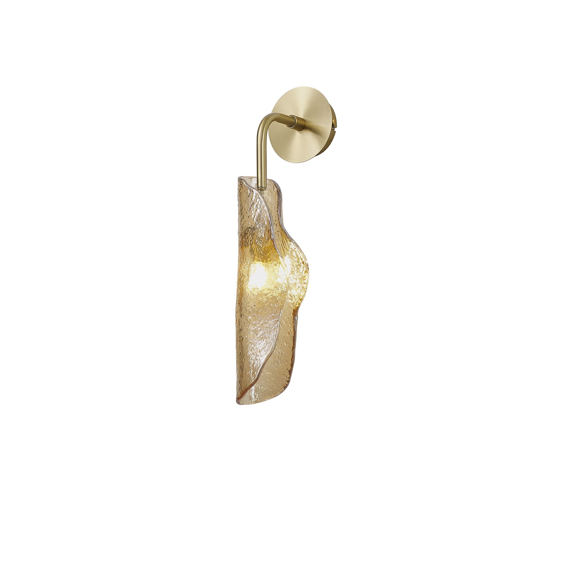 NL81969 Taki Wall Light 1 Light Brass/Polished Chrome & Cognac Glass