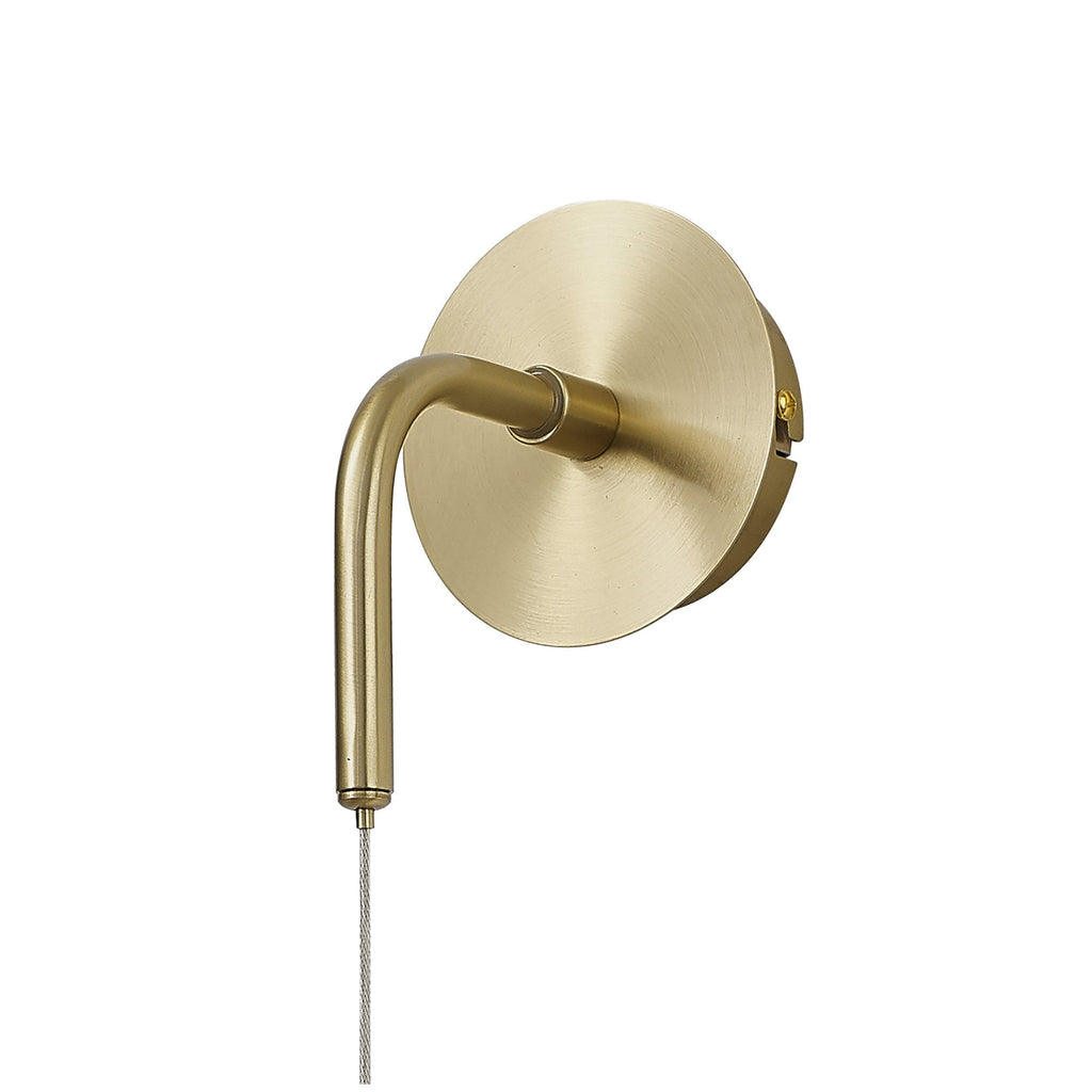 NL81969 Taki Wall Light 1 Light Brass/Polished Chrome & Cognac Glass