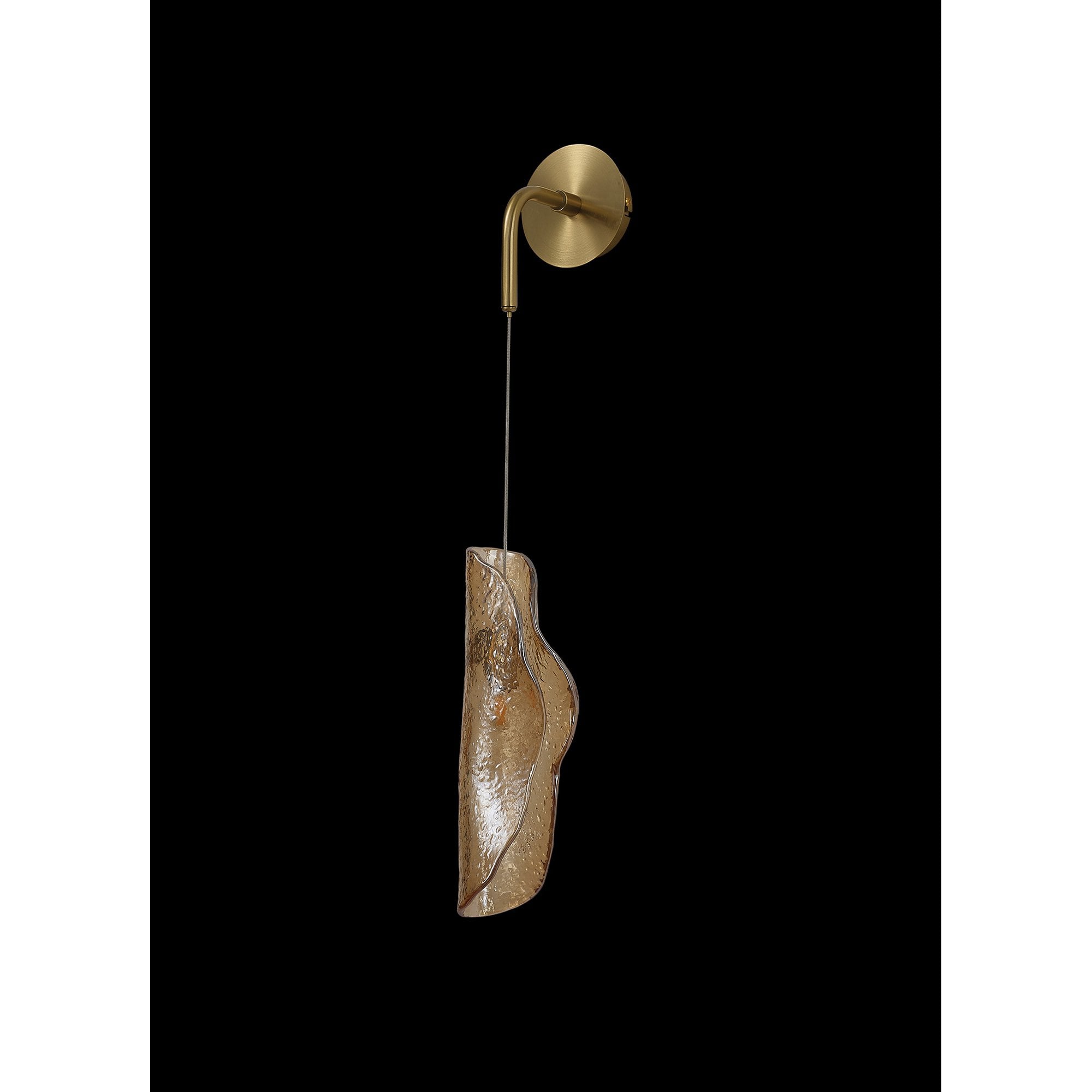 NL81969 Taki Wall Light 1 Light Brass/Polished Chrome & Cognac Glass