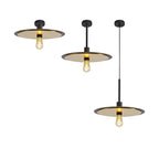 NL75679 Tazzy Single 3In1 Ceiling Flush Semi-Fush & Pendant  Light Black/Gold