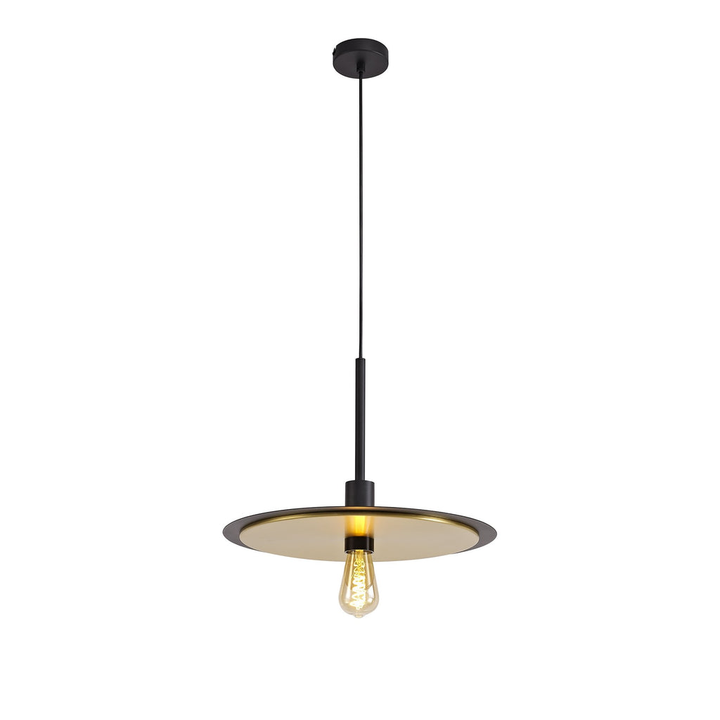 NL75679 Tazzy Single 3In1 Ceiling Flush Semi-Fush & Pendant  Light Black/Gold