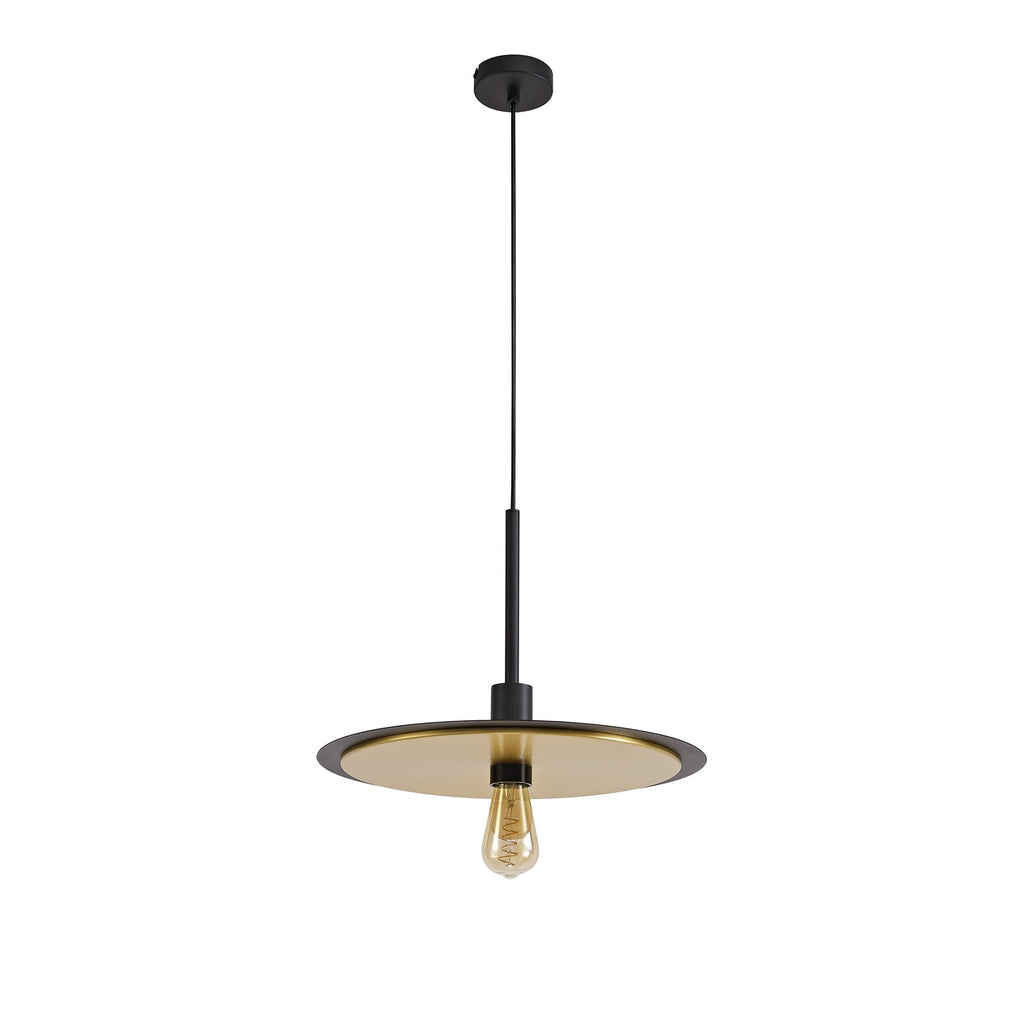 NL75679 Tazzy Single 3In1 Ceiling Flush Semi-Fush & Pendant  Light Black/Gold