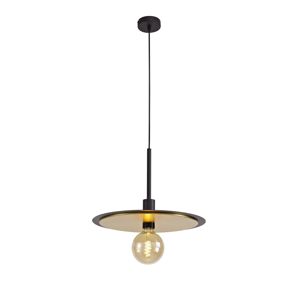 NL75679 Tazzy Single 3In1 Ceiling Flush Semi-Fush & Pendant  Light Black/Gold