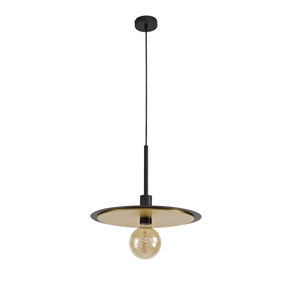 NL75679 Tazzy Single 3In1 Ceiling Flush Semi-Fush & Pendant  Light Black/Gold