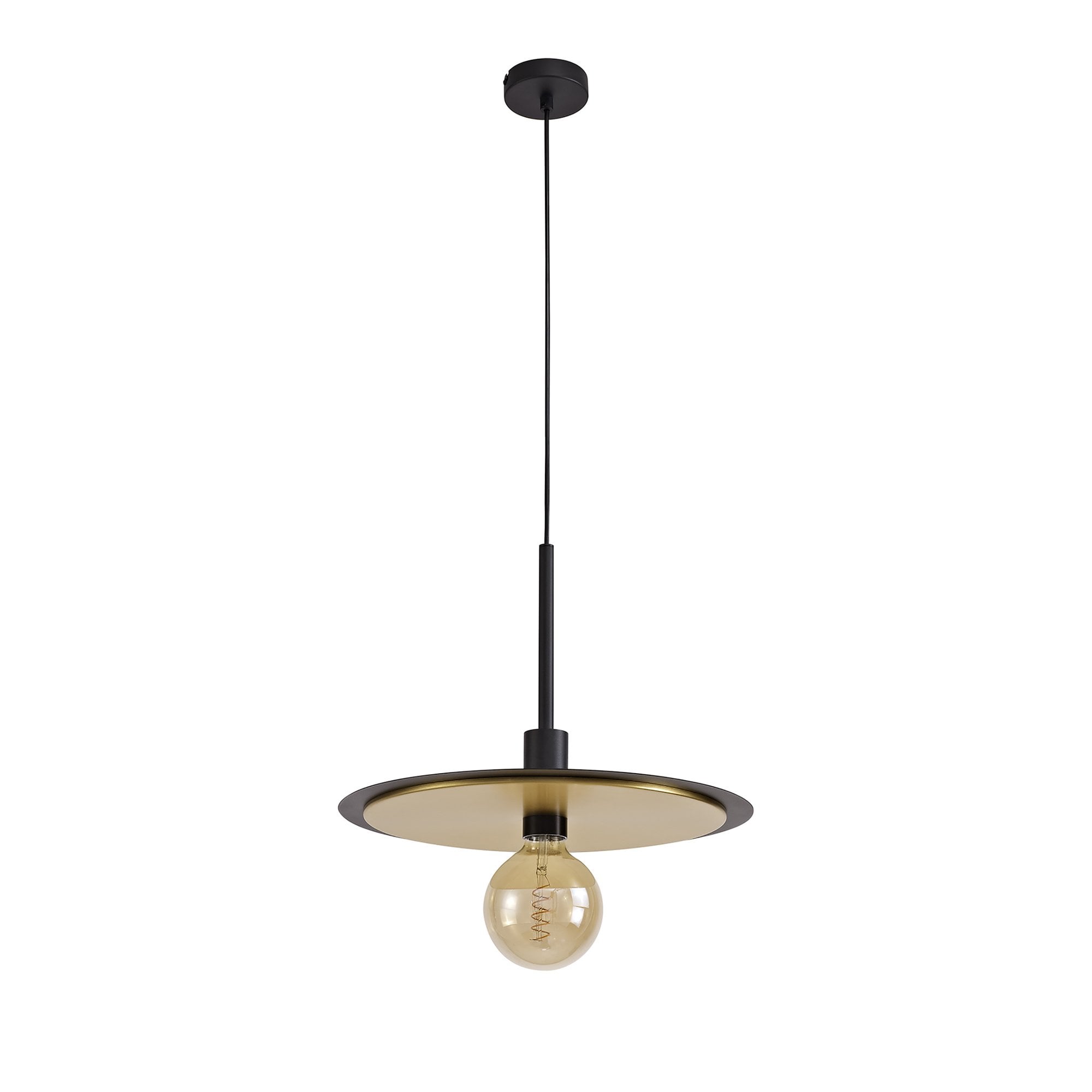 NL75679 Tazzy Single 3In1 Ceiling Flush Semi-Fush & Pendant  Light Black/Gold