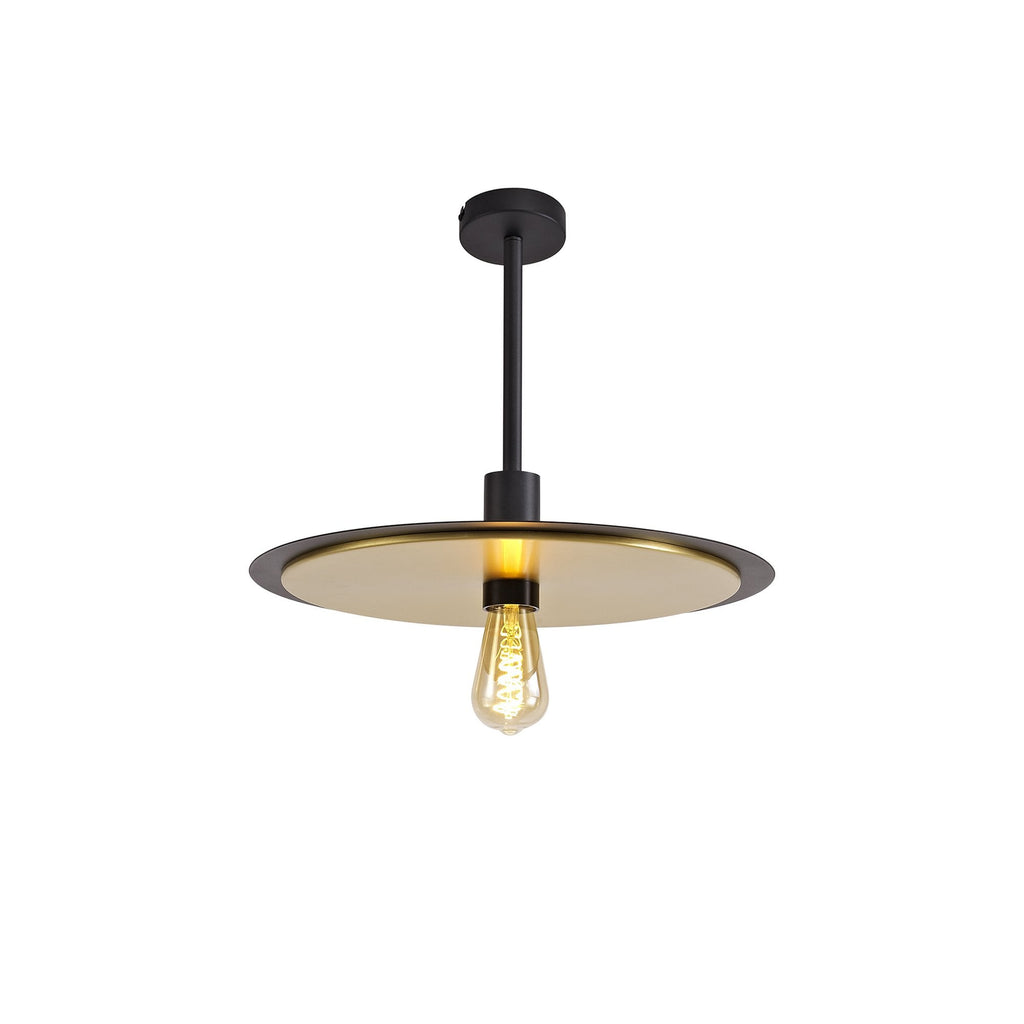 NL75679 Tazzy Single 3In1 Ceiling Flush Semi-Fush & Pendant  Light Black/Gold