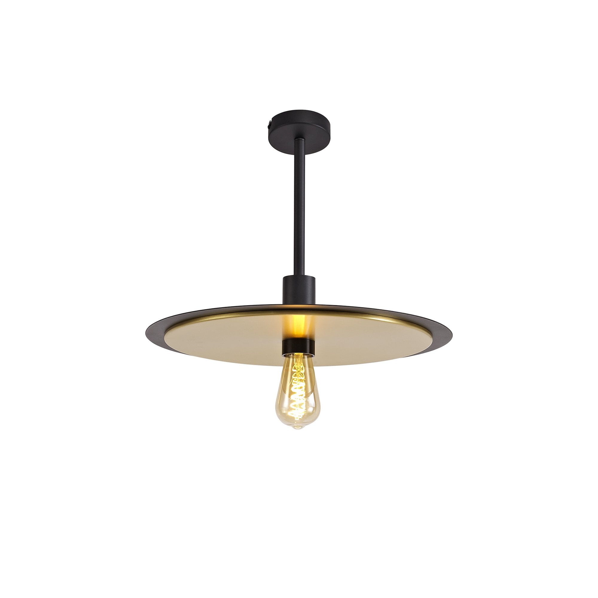 NL75679 Tazzy Single 3In1 Ceiling Flush Semi-Fush & Pendant  Light Black/Gold