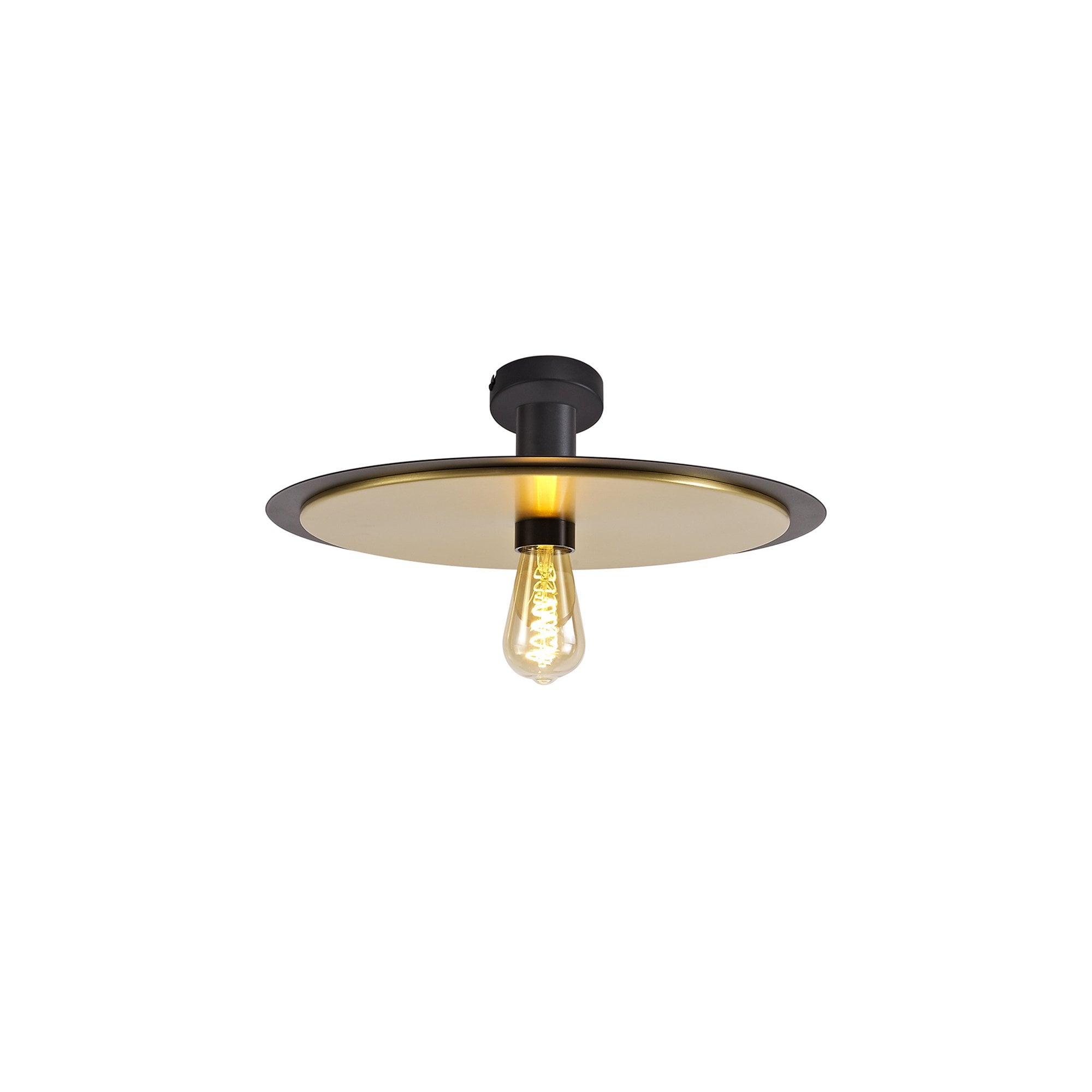 NL75679 Tazzy Single 3In1 Ceiling Flush Semi-Fush & Pendant  Light Black/Gold