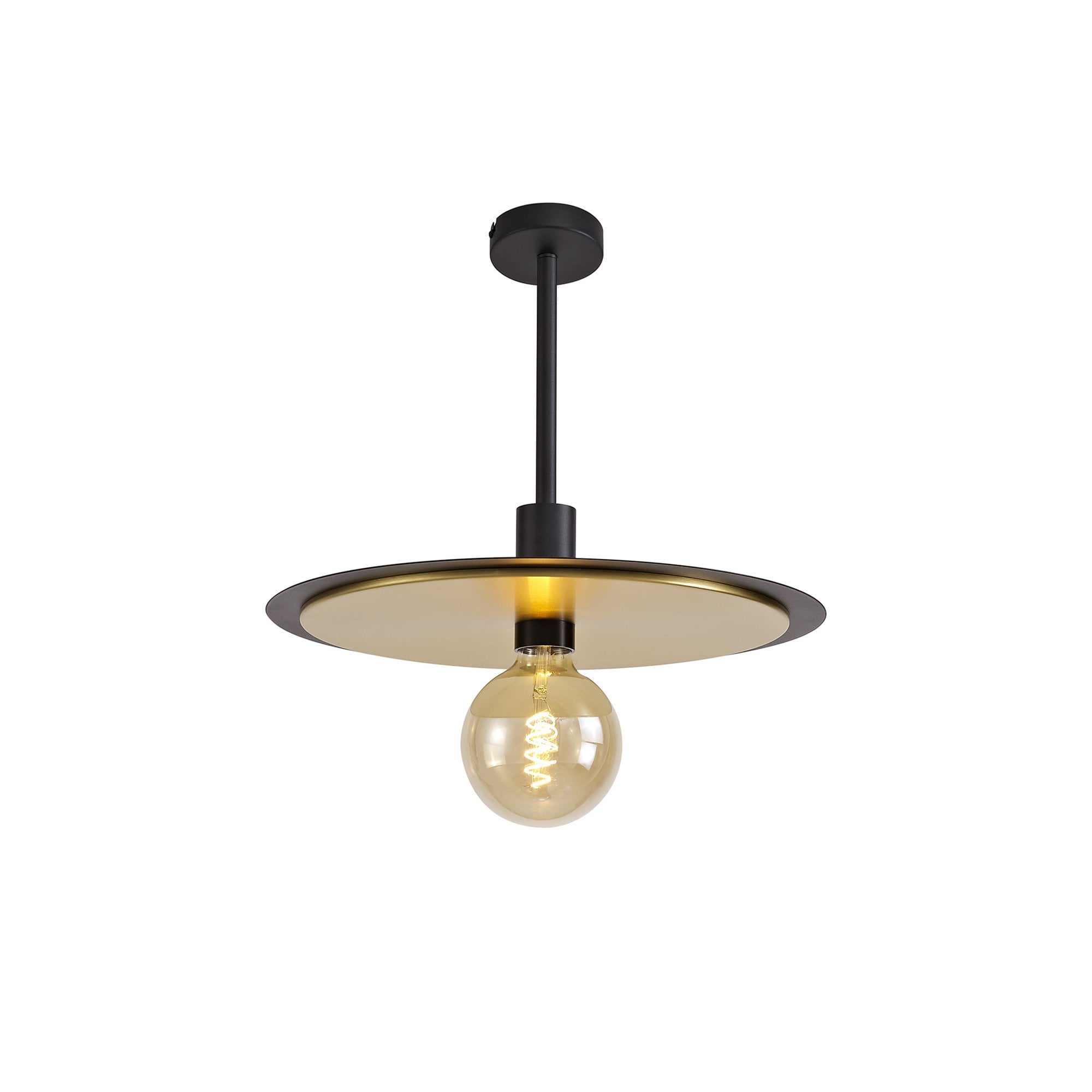 NL75679 Tazzy Single 3In1 Ceiling Flush Semi-Fush & Pendant  Light Black/Gold