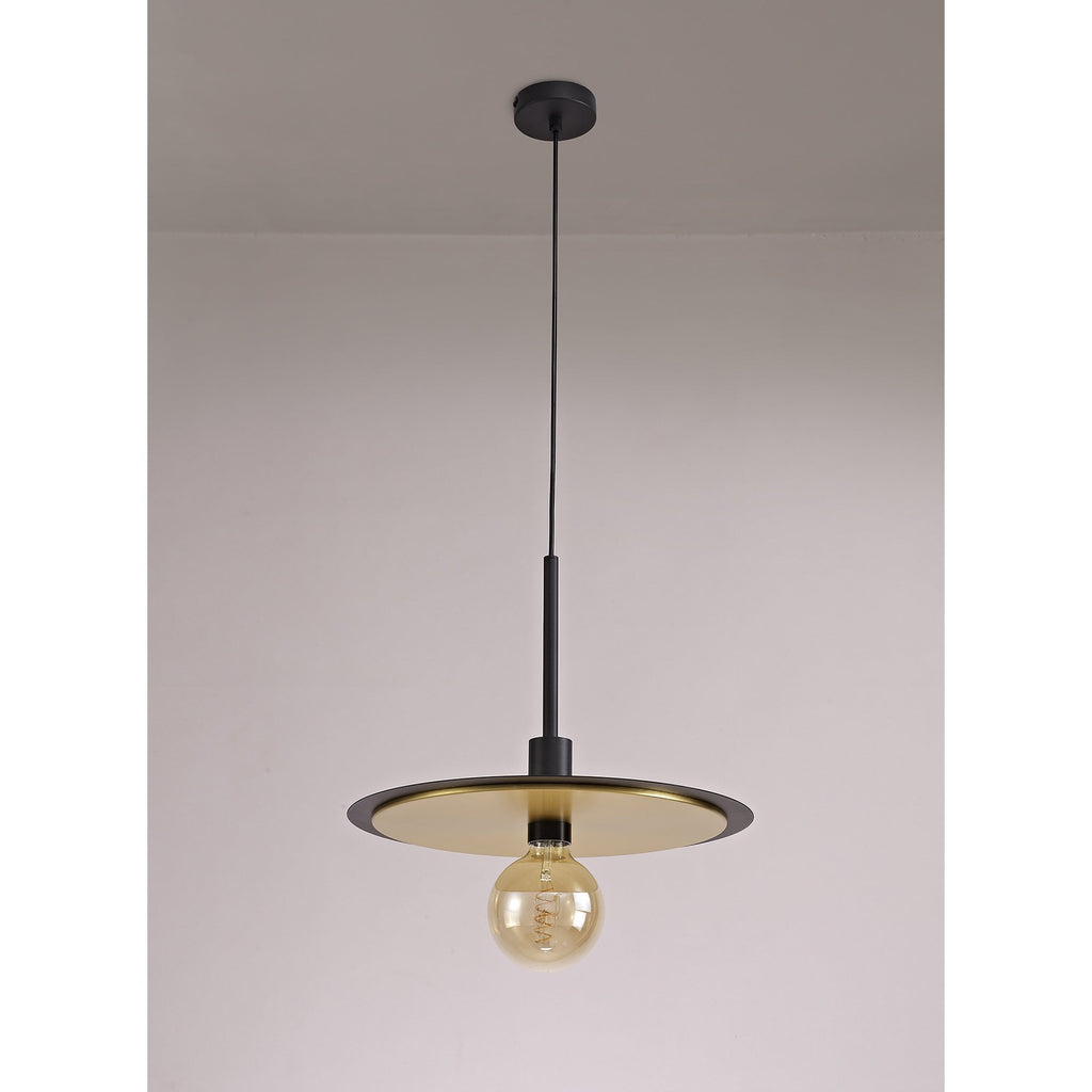 NL75679 Tazzy Single 3In1 Ceiling Flush Semi-Fush & Pendant  Light Black/Gold