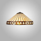 NL72609 Tink Tiffany 40cm Shade Only Suitable For Pendant/Ceiling/Table Lamp Amber/Cream/Crystal