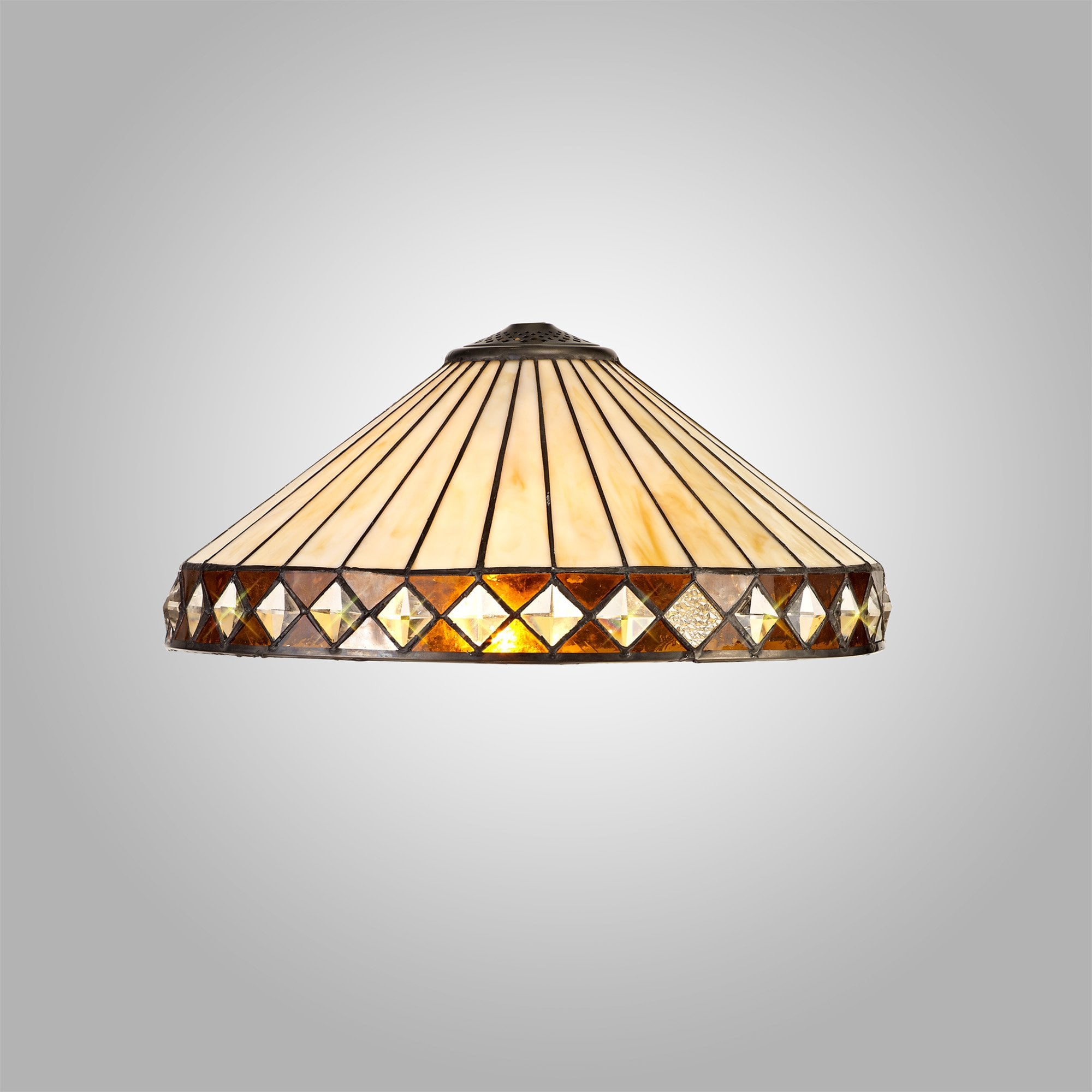 NL72609 Tink Tiffany 40cm Shade Only Suitable For Pendant/Ceiling/Table Lamp Amber/Cream/Crystal