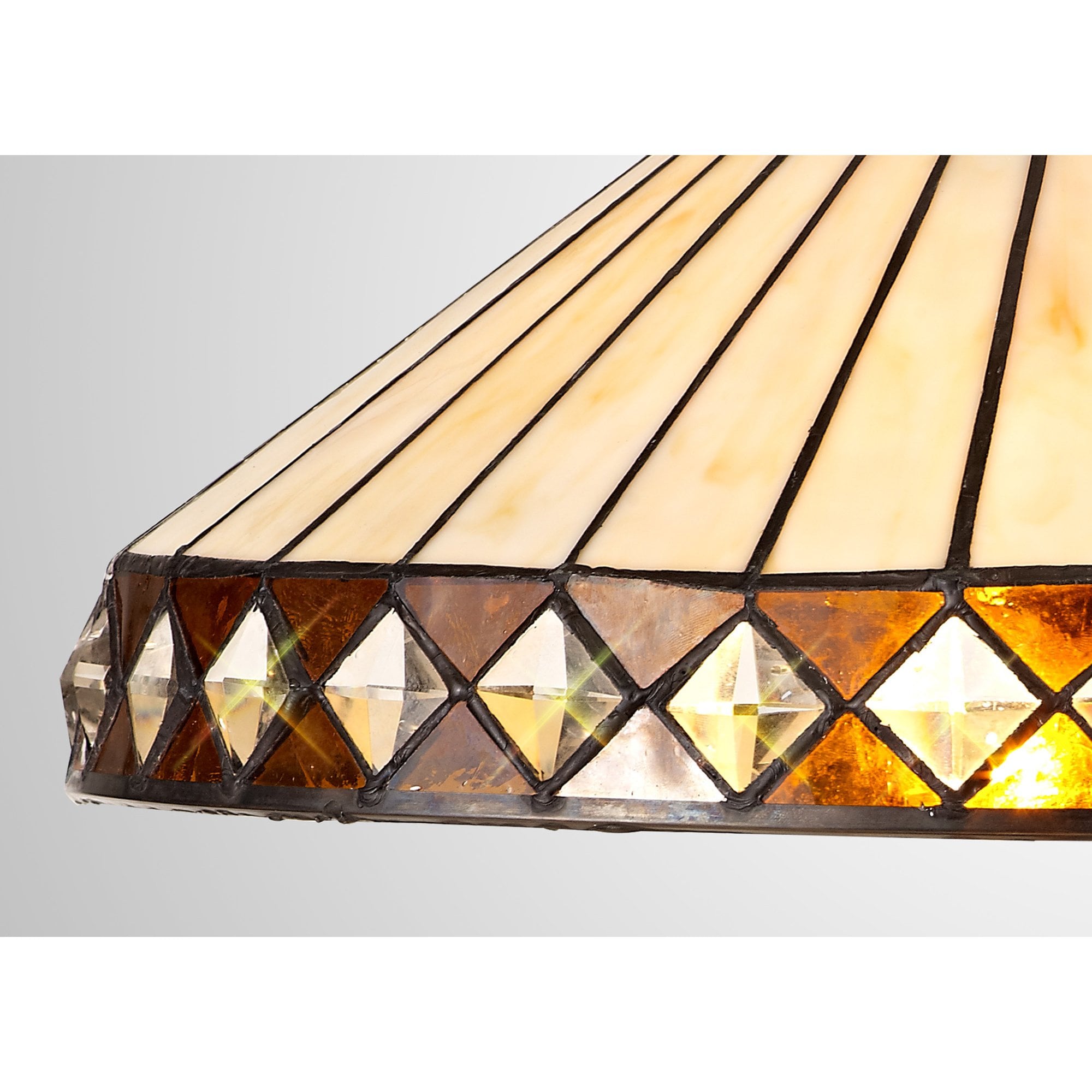 NL72609 Tink Tiffany 40cm Shade Only Suitable For Pendant/Ceiling/Table Lamp Amber/Cream/Crystal