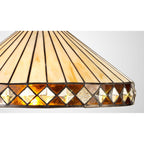NL72609 Tink Tiffany 40cm Shade Only Suitable For Pendant/Ceiling/Table Lamp Amber/Cream/Crystal