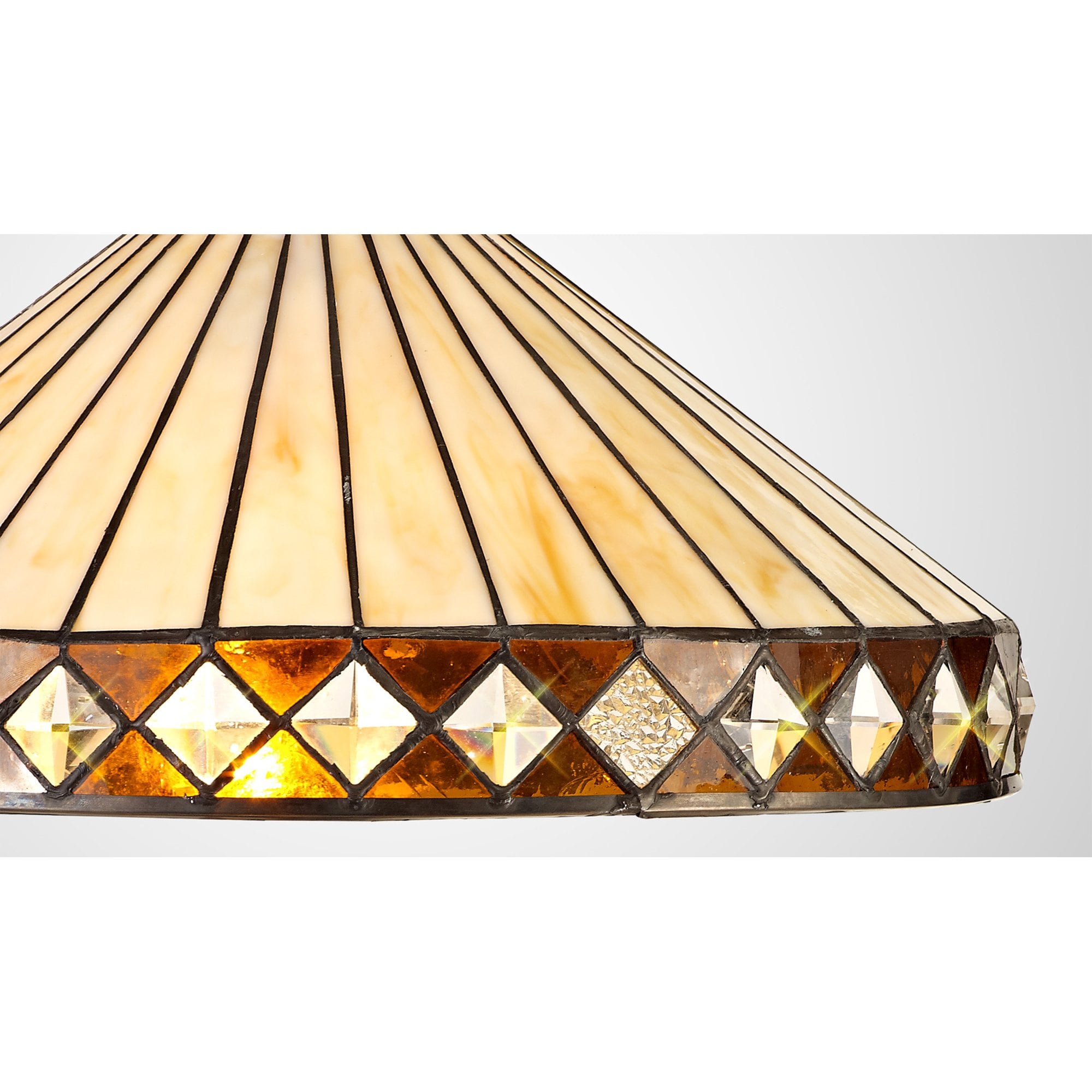 NL72609 Tink Tiffany 40cm Shade Only Suitable For Pendant/Ceiling/Table Lamp Amber/Cream/Crystal
