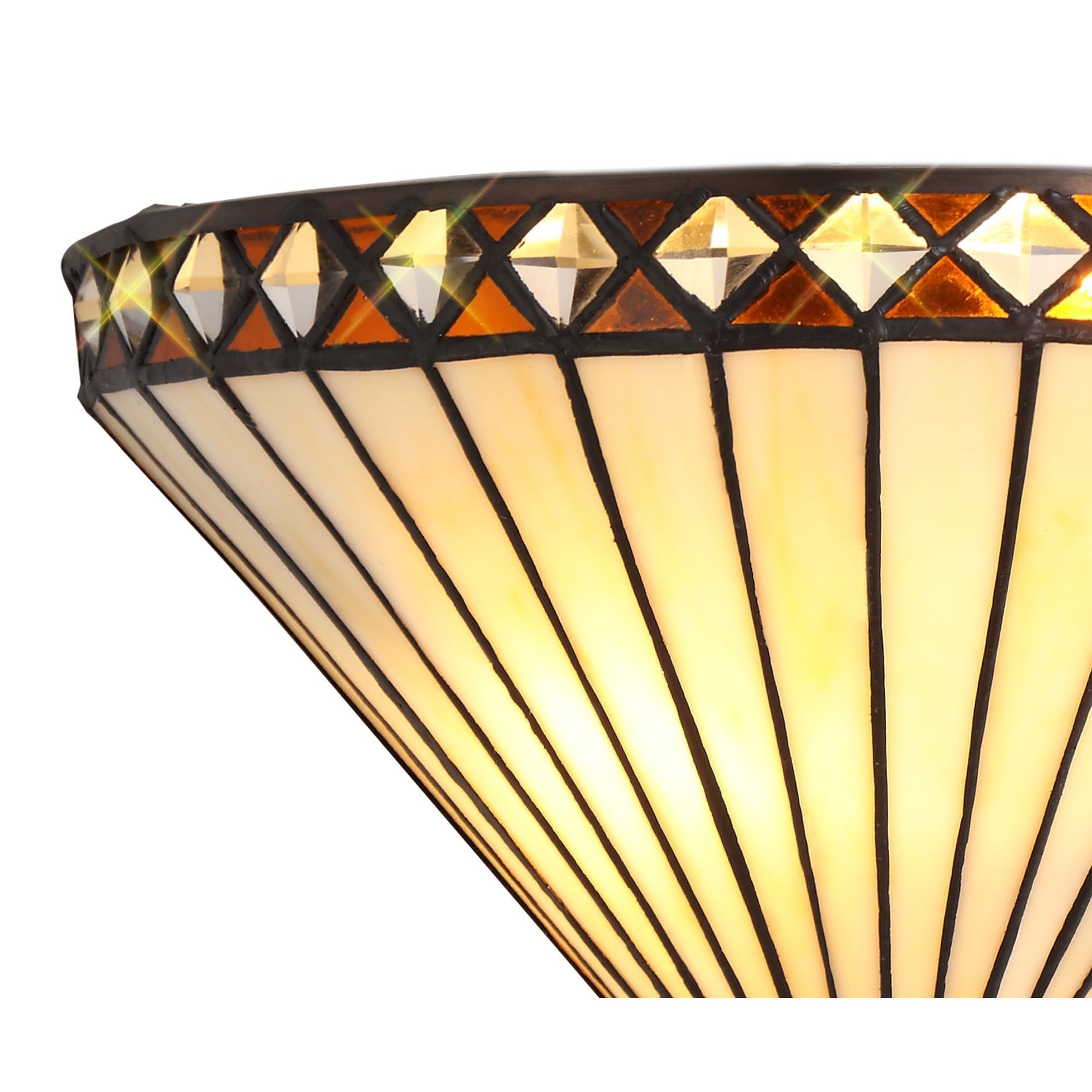 NL72619 Tink Tiffany Wall Lamp 2Lamp Amber/Cream/Crystal