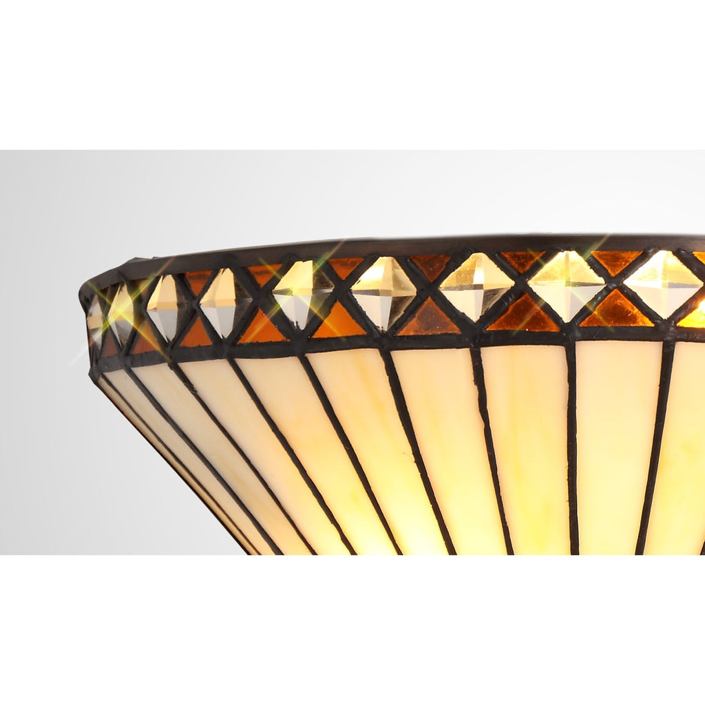 NL72619 Tink Tiffany Wall Lamp 2Lamp Amber/Cream/Crystal