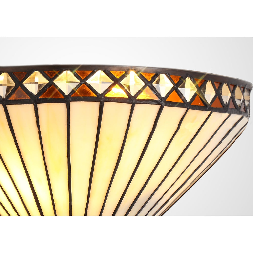 NL72619 Tink Tiffany Wall Lamp 2Lamp Amber/Cream/Crystal