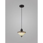 NLK02169 Tink 1 Light Up Lighter Pendant With 30cm Tiffany Shade Amber/Chrome/Crystal/Black
