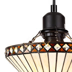 NLK02169 Tink 1 Light Up Lighter Pendant With 30cm Tiffany Shade Amber/Chrome/Crystal/Black
