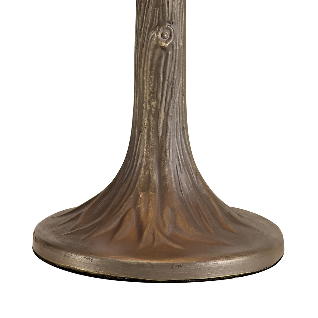 NLK02179 Tink 1 Light Tree Like Table Lamp With 30cm Tiffany Shade Amber/Chrome/Crystal/Aged Antique Brass
