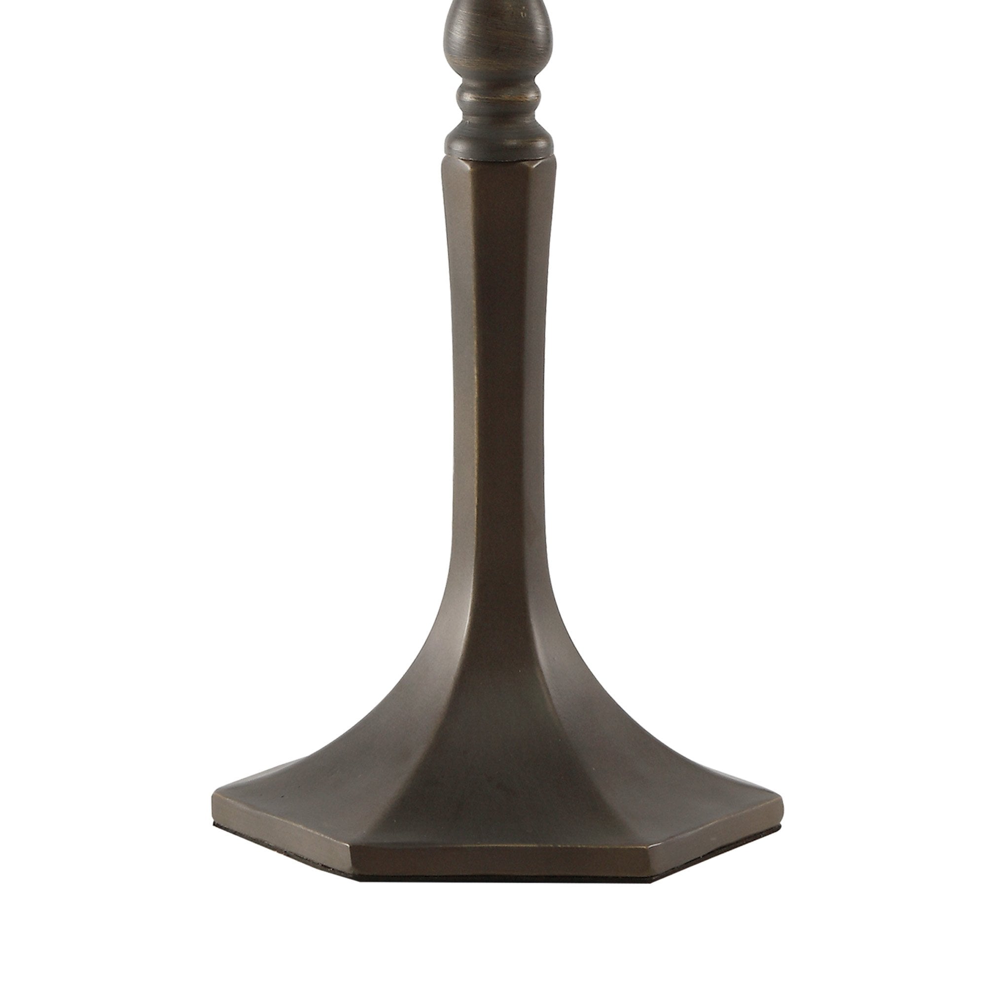 NLK02199 Tink 1 Light Octagonal Table Lamp With 30cm Tiffany Shade Amber/Chrome/Crystal/Aged Antique Brass
