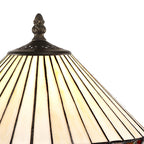 NLK02199 Tink 1 Light Octagonal Table Lamp With 30cm Tiffany Shade Amber/Chrome/Crystal/Aged Antique Brass