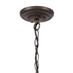 NLK02209 Tink 1 Light Down Lighter Pendant With 30cm Tiffany Shade Amber/Chrome/Crystal/Aged Antique Brass