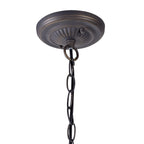 NLK02219 Tink 2 Light Down Lighter Pendant With 30cm Tiffany Shade Amber/Chrome/Crystal/Aged Antique Brass