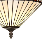 NLK02239 Tink 2 Light Semi Ceiling With 30cm Tiffany Shade Amber/Chrome/Crystal/Aged Antique Brass