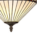 NLK02249 Tink 3 Light Semi Ceiling With 30cm Tiffany Shade Amber/Chrome/Crystal/Aged Antique Brass
