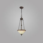 NLK02259 Tink 2 Light Up Lighter Pendant With 30cm Tiffany Shade Amber/Chrome/Crystal/Aged Antique Brass