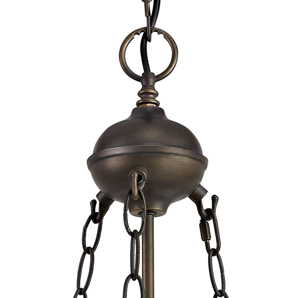 NLK02259 Tink 2 Light Up Lighter Pendant With 30cm Tiffany Shade Amber/Chrome/Crystal/Aged Antique Brass