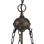 NLK02259 Tink 2 Light Up Lighter Pendant With 30cm Tiffany Shade Amber/Chrome/Crystal/Aged Antique Brass