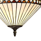 NLK02259 Tink 2 Light Up Lighter Pendant With 30cm Tiffany Shade Amber/Chrome/Crystal/Aged Antique Brass