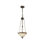 NLK02269 Tink 3 Light Up Lighter Pendant With 30cm Tiffany Shade Amber/Chrome/Crystal/Aged Antique Brass