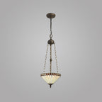 NLK02269 Tink 3 Light Up Lighter Pendant With 30cm Tiffany Shade Amber/Chrome/Crystal/Aged Antique Brass