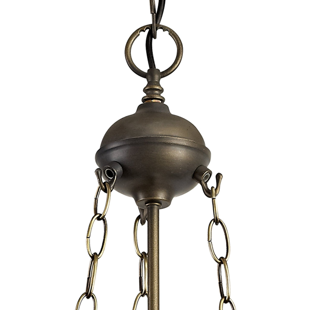 NLK02269 Tink 3 Light Up Lighter Pendant With 30cm Tiffany Shade Amber/Chrome/Crystal/Aged Antique Brass