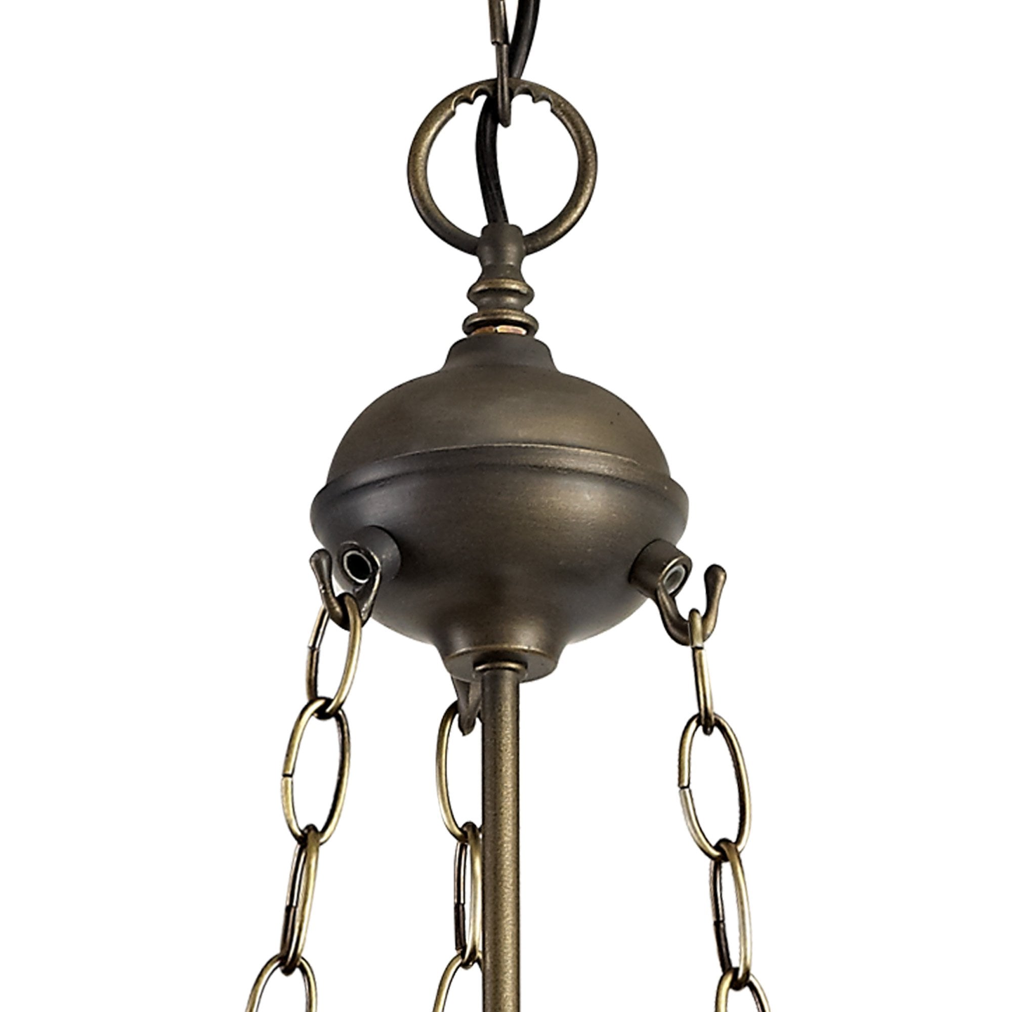 NLK02269 Tink 3 Light Up Lighter Pendant With 30cm Tiffany Shade Amber/Chrome/Crystal/Aged Antique Brass