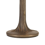 NLK02279 Tink 2 Light Tree Like Table Lamp With 40cm Tiffany Shade Amber/Chrome/Crystal/Aged Antique Brass