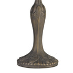 NLK02289 Tink 2 Light Curved Table Lamp With 40cm Tiffany Shade Amber/Chrome/Crystal/Aged Antique Brass