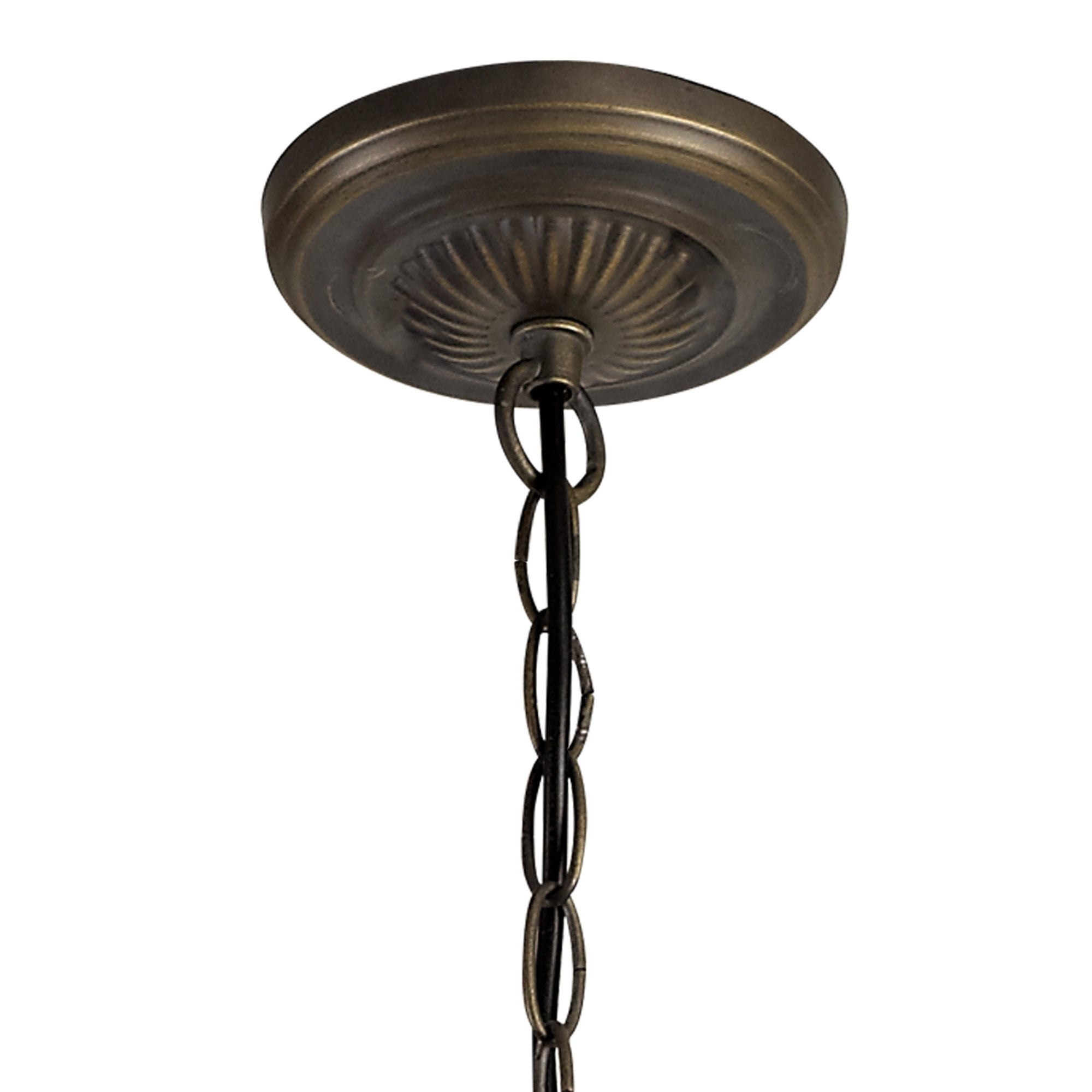 NLK02349 Tink 3 Light Up Lighter Pendant With 40cm Tiffany Shade Amber/Chrome/Crystal/Aged Antique Brass
