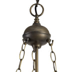 NLK02349 Tink 3 Light Up Lighter Pendant With 40cm Tiffany Shade Amber/Chrome/Crystal/Aged Antique Brass