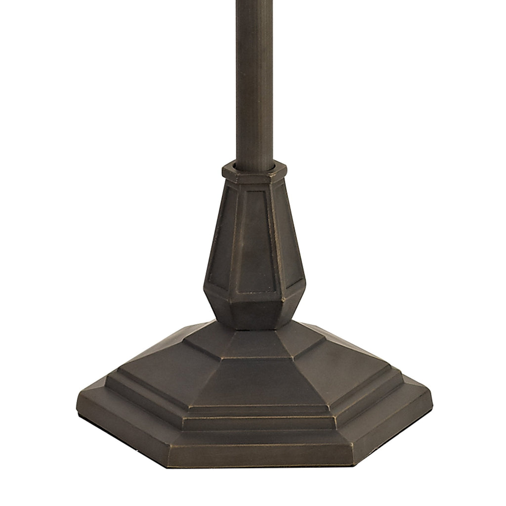 NLK02359 Tink 2 Light Octagonal Floor Lamp With 40cm Tiffany Shade Amber/Chrome/Crystal/Aged Antique Brass