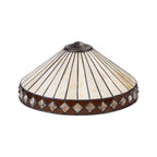 NLK02359 Tink 2 Light Octagonal Floor Lamp With 40cm Tiffany Shade Amber/Chrome/Crystal/Aged Antique Brass