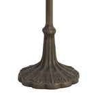 NLK02369 Tink 2 Light Leaf Design Floor Lamp With 40cm Tiffany Shade Amber/Chrome/Crystal/Aged Antique Brass